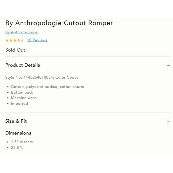 By Anthropologie Cutout Striped Button Back Romper in Coral Size L NWT $98 - Picture 4 of 5